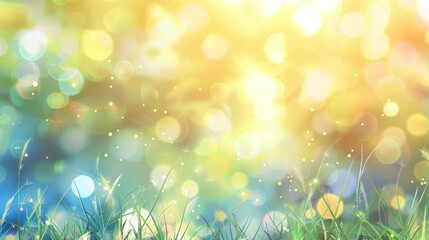 Blurred Sunlight Filtering Through Grass