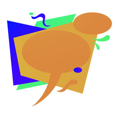 Origami sale banner label badge blank design template