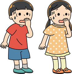 不安な表情の子供