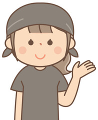 案内をする飲食店の女性