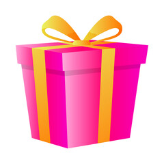 Gift box with ribbon decoration cartoon illustration design