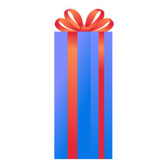 Gift box with ribbon decoration cartoon illustration on a white