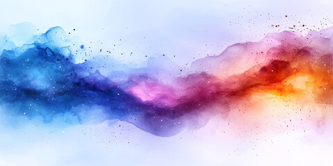 Obraz premium Abstract watercolor painting with vibrant colors and a galaxy-like design.