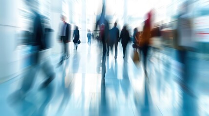 Blurred Motion of People Walking in a Hallway