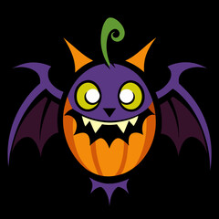  Spooky Halloween Cute  Spooky Pumpkin Bat, Cute, Cartoon, vector illustration