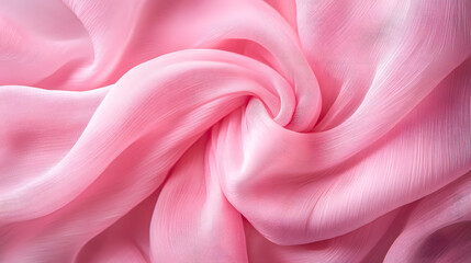 Obraz premium Pink satin backdrop with soft, flowing waves of silky texture, perfect for elegant decoration