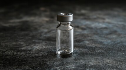 Single medical vial. Pharmaceutical concept