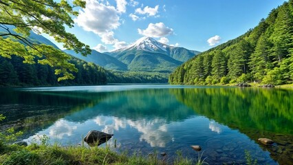 Serene Mountain Lake with Reflections