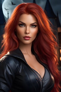 Beautiful Woman With Vibrant Red Hair