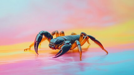 Fototapeta premium Scorpion Isolated on Colorful Background