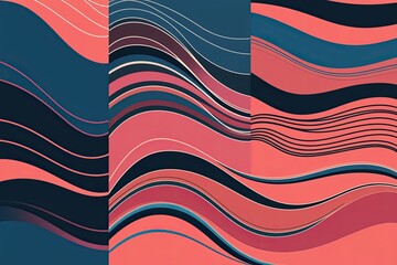 Diverse Wavy Line Patterns in Contemporary Digital Illustrations
