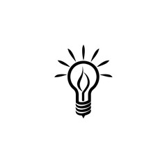 Fototapeta premium Lightbulb Icon, Minimal Simple Logo