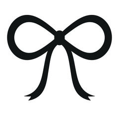 Vector flat bow tie silhouette isolated on white background