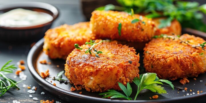 Delicious fried fish cakes