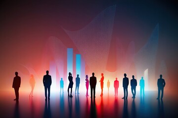 Fototapeta premium Dynamic 3D Background Display with Silhouette Form Artistry