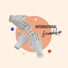 International Friendship Day, three hands, diversity, friendship, international, holiday, connection, day, global, hand, event, art, celebration