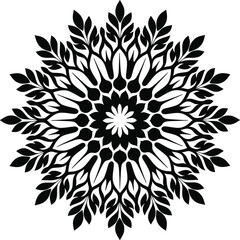 Fototapeta premium Mandala Design round Black silhouette