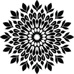 Fototapeta premium Mandala Design round Black silhouette