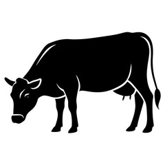 silhouette of a cow