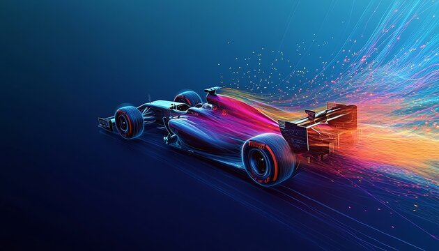 CFD Simulation of Airflow Around Formula 1 Car Highlighting Downforce and Drag