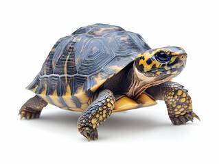 A close-up view of a vibrant turtle showcasing its unique shell patterns and colors, perfect for nature and wildlife themes.