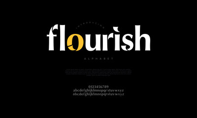 Flourish typography beauty fashion elegant minimalist serif italic fonts decorative wedding vintage retro logos. Minimal luxury font alphabet logo. Vector illustration