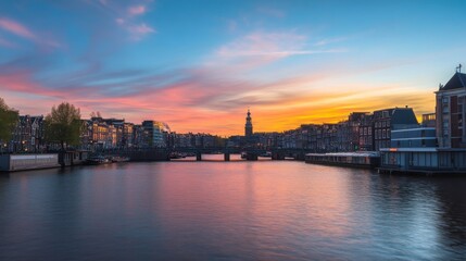 Fototapeta premium Sunset Reflection Over River