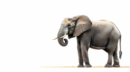 Obraz premium A majestic elephant stands gracefully, showcasing its strength and elegance in a serene setting, perfect for wildlife enthusiasts.