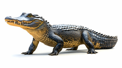 Fototapeta premium A realistic illustration of a crocodile featuring detailed scales and a striking coloration, perfect for educational and creative use.