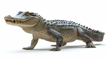 Obraz premium A realistic crocodile figure showcasing distinct features and textures, perfect for educational or creative projects.