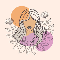 Beauty, Feminine, Illustration, Floral, Woman, Portrait