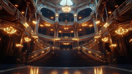 Obraz premium Artistic theater architecture with grand design and elegant stage features