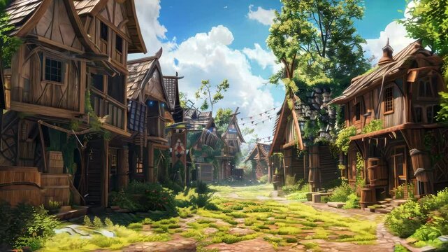 like a fairy tale, the village left uninhabited with plants growing abundantly