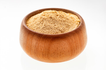 Maca root or Peruvian ginseng in the bowl - Lepidium meyenii