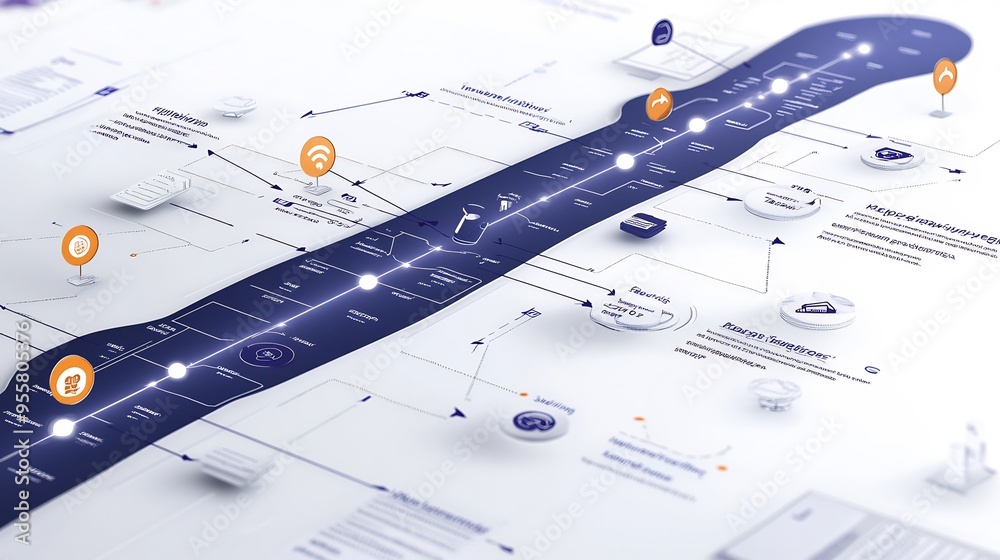 Canvas Prints customer journey roadmap clear stages touchpoints and arrows