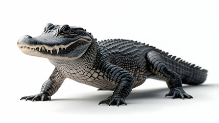 Obraz premium Realistic alligator model with detailed scales, perfect for educational and artistic uses, showcasing nature's fascinating craftsmanship.