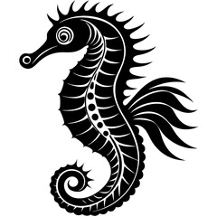 Seahorse Silhouette: A striking silhouette of a seahorse, with intricate details and a stylized design, captures the beauty and elegance of this unique marine creature. It's a timeless, bold, and mini