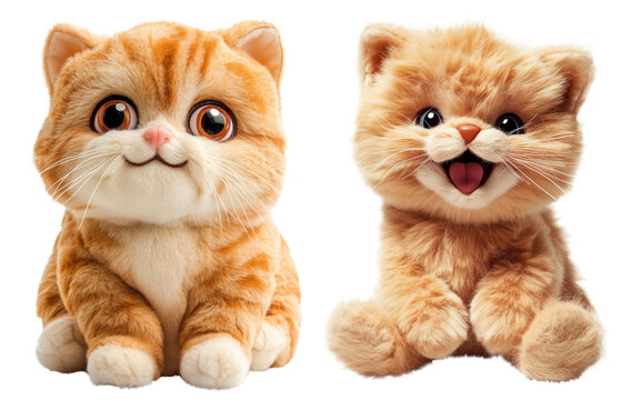 recommend clip art: set of cute ragdoll cat. animal theme. 3D cartoon animation style.