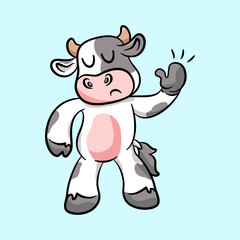 Fototapeta premium cartoon cow sign no no no