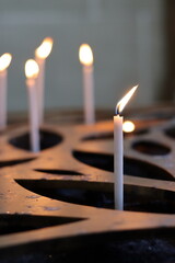burning candles in church, religious prayer, god