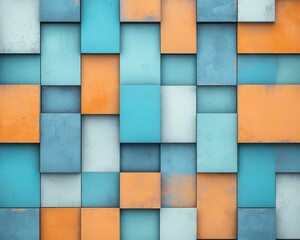 Abstract textured wall panel design in vibrant blue and orange colors, ideal for modern decor and artistic themes.