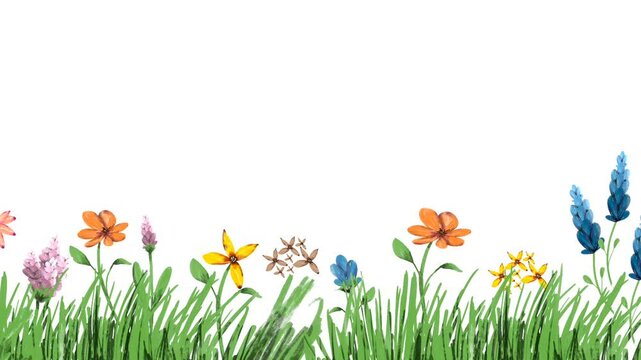 Watercolor Scrolling Flowers