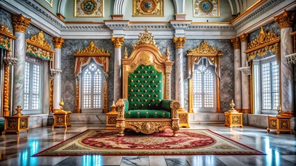 Obraz premium majestic throne Room, Golden royal throne,king throne illustration.4k resolution