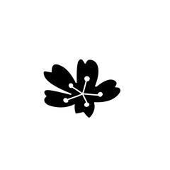 cherry blossom silhouette icon