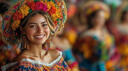 Lively cultural festival traditional clothing music dancing colorful decorations