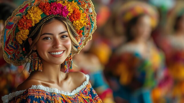 Lively cultural festival traditional clothing music dancing colorful decorations