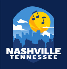 nashville tennessee with blue background