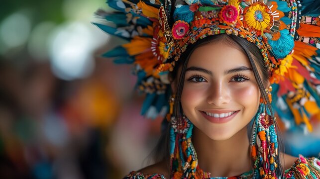 Lively cultural festival traditional clothing music dancing colorful decorations