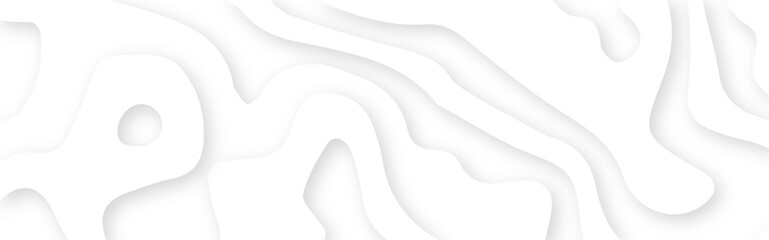 Abstract White 3d origami or cut paper topographic background illustration. White paper cut decoration textured with wavy layers 3d topography relief background.	
