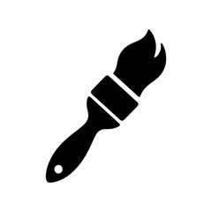 Paint Brush Silhouette Vector – Artistic Tool Icon Design